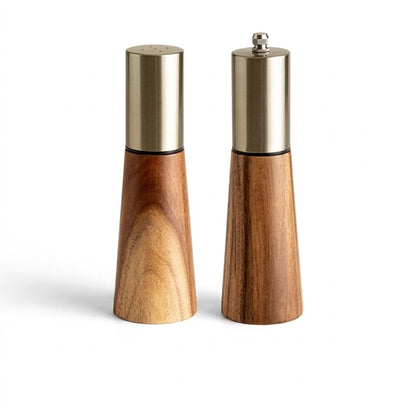Professional Acacia Wood &amp; Metal Grinder Set AAA