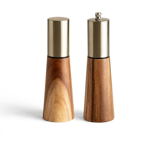 Professional Acacia Wood &amp; Metal Grinder Set AAA