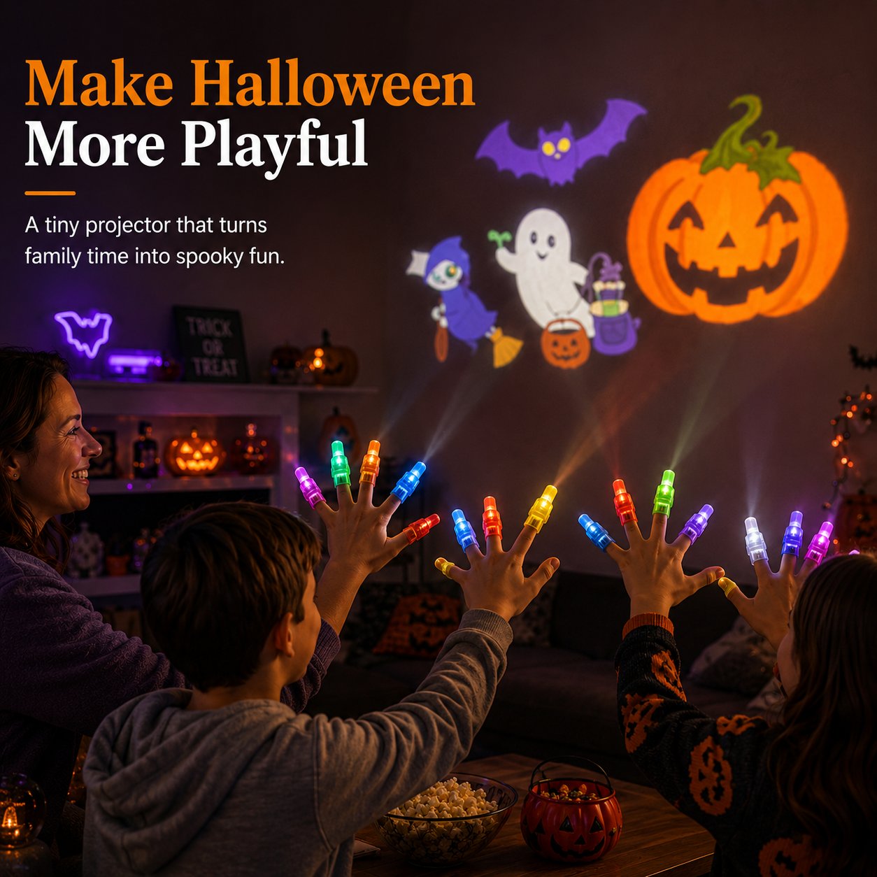 🎃 Halloween Projection Finger Lights – Spooky Fun for Parties & Trick-or-Treating