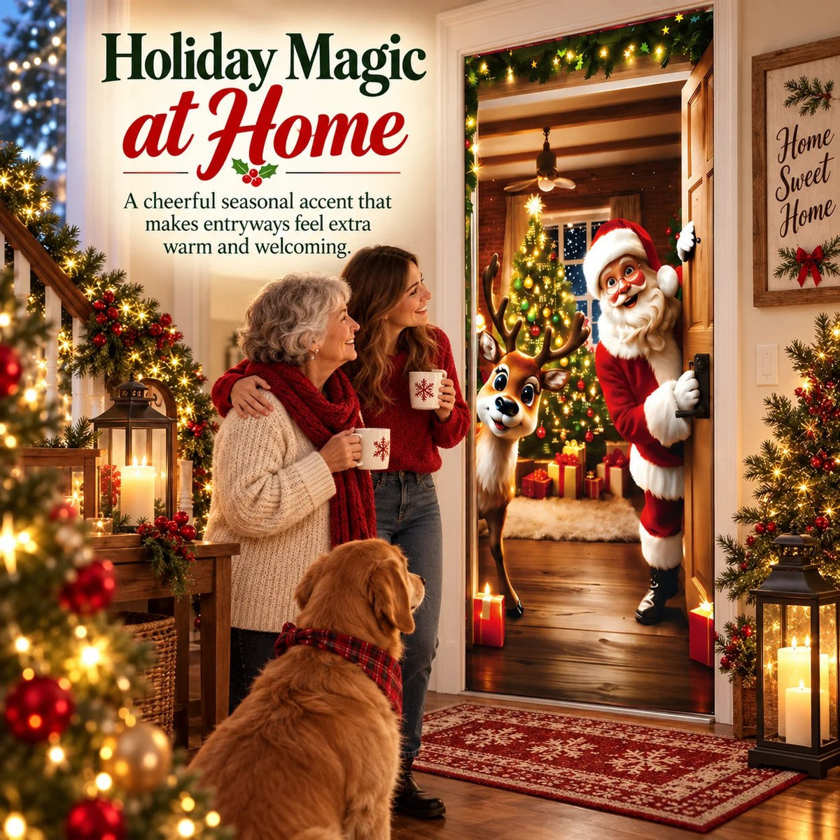 🎅 Christmas Door Cover Collection – Festive Full-Door Holiday Decor