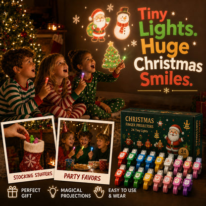 🎄 Christmas Magic Finger Projector Lights – Wearable Holiday Projection Toys for Kids, Stocking Stuffers & Parties