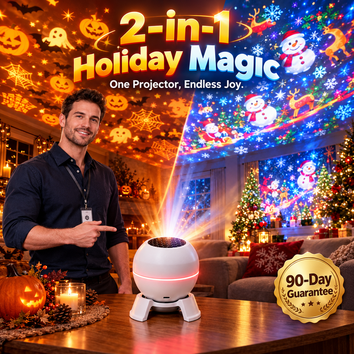 ✨Holiday Magic Projector – Light Up Halloween & Christmas