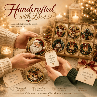 🎄 Christmas DIY Diamond Painting Ornament Kit – 6 Sparkling Ornaments ✨