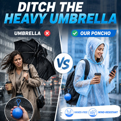 🎁Buy 1, Get 2 FREE – Always-Ready Portable Rain Poncho | Compact, Reusable & Clip-On