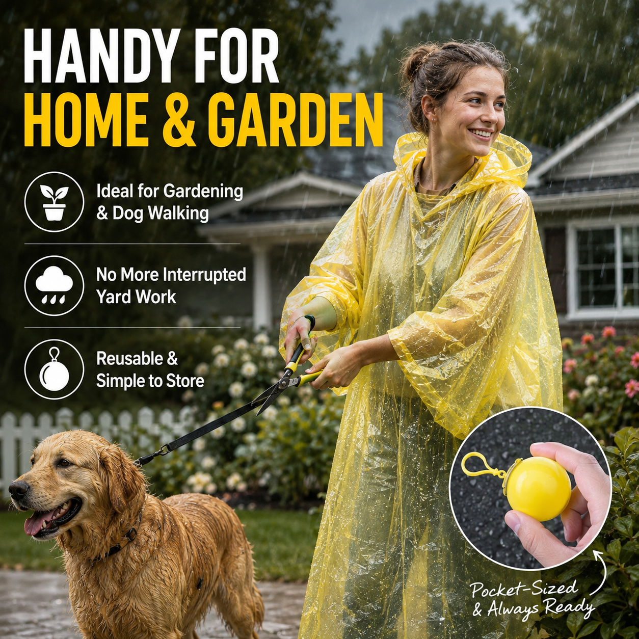🎁Buy 1, Get 2 FREE – Always-Ready Portable Rain Poncho | Compact, Reusable & Clip-On