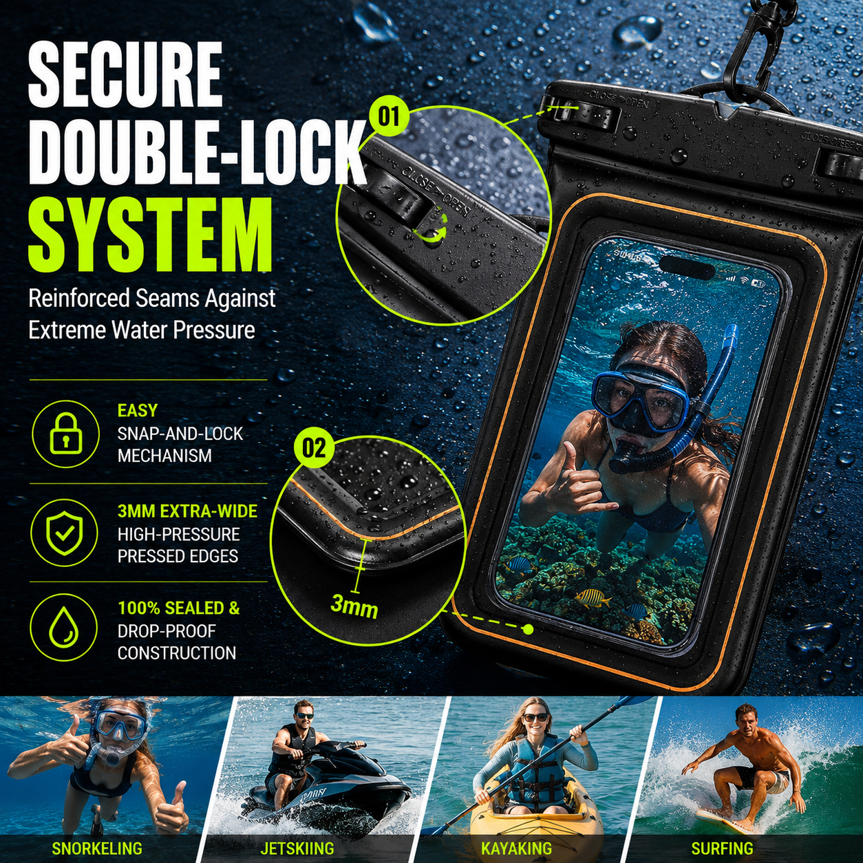 Floating Waterproof Phone Pouch – Touchscreen Dry Case for Beach, Pool & Boat Trips