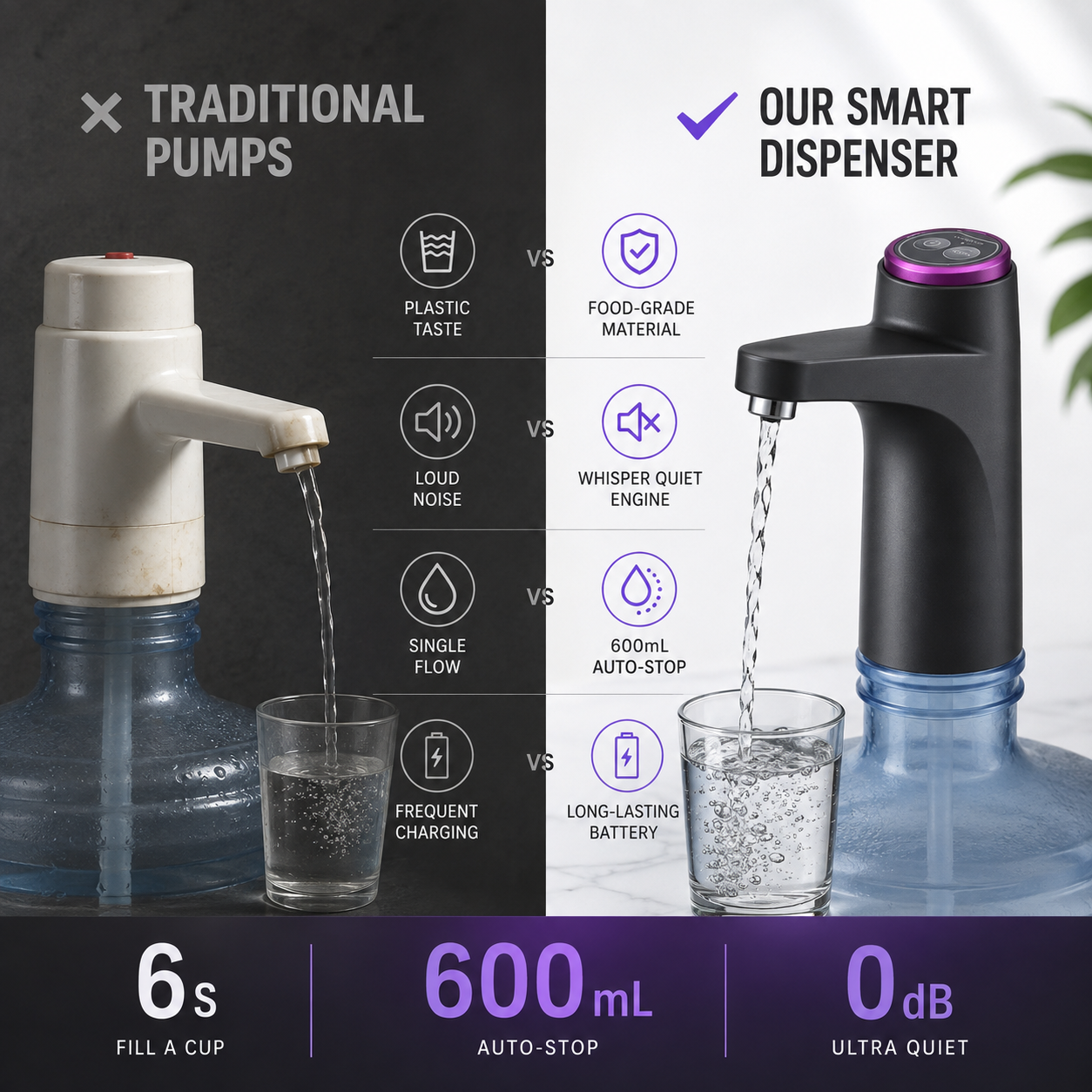🔥 Limited-Time 50% OFF: Smart Rechargeable Water Pump – 600ml Auto-Stop, Continuous Flow & Long Battery Life-1