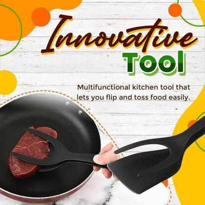 🔥🔥🔥50% OFF -Silicone 2-in-1 Grip and Flip Kitchen Tongs – Heat Resistant & Scratch Free