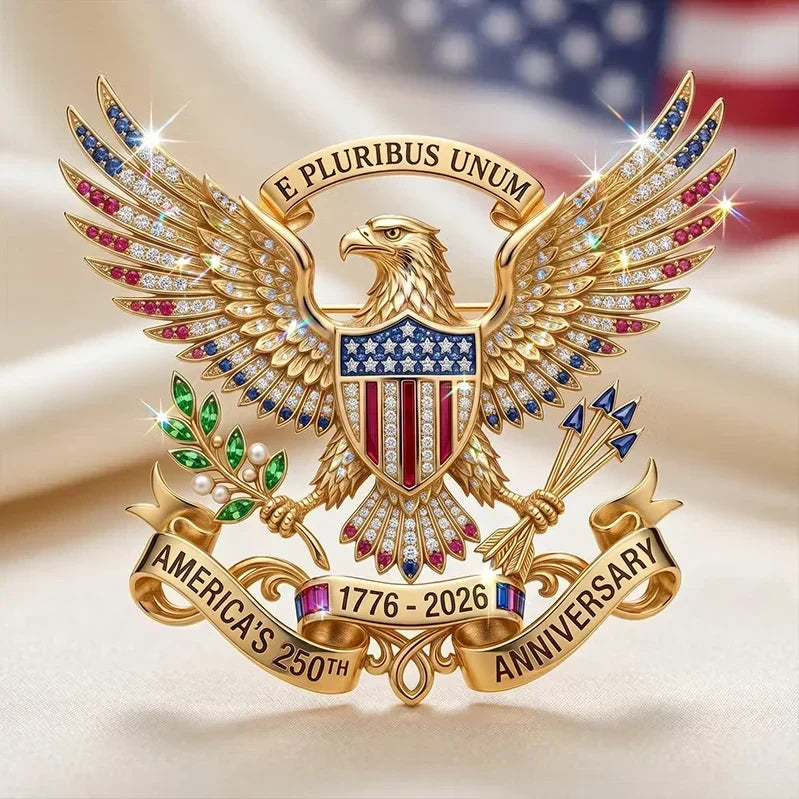 Premium 1776-2026 US 250th Anniversary Commemorative Brooch Pin