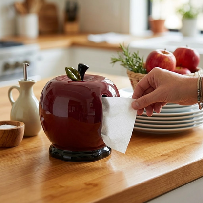 Creative ceramic apple tissue box holder