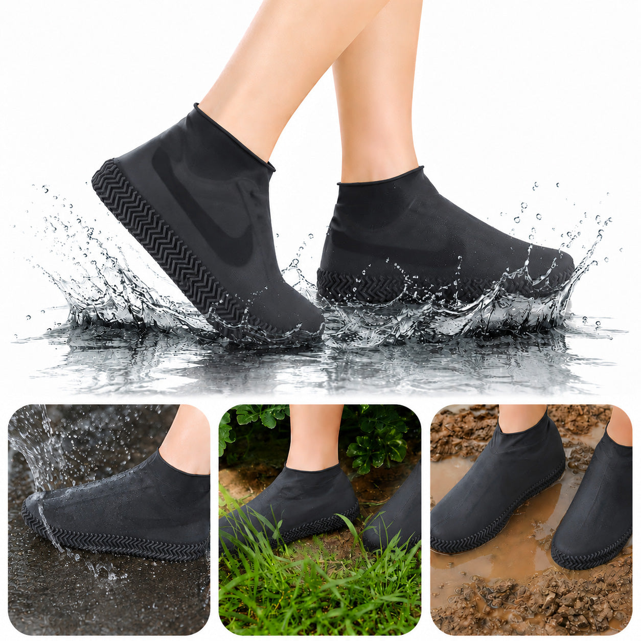 Pro-Grade Wear-Resistant Waterproof Shoe Covers (Reinforced Silicone)-1
