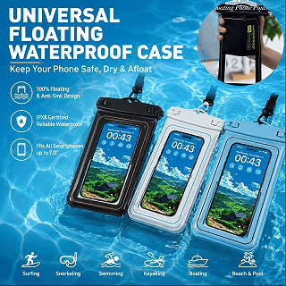 Floating Waterproof Phone Pouch – Touchscreen Dry Case for Beach, Pool & Boat Trips-1