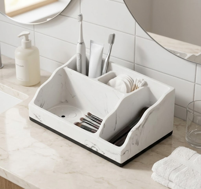 Modern Resin Bathroom Organizer Set