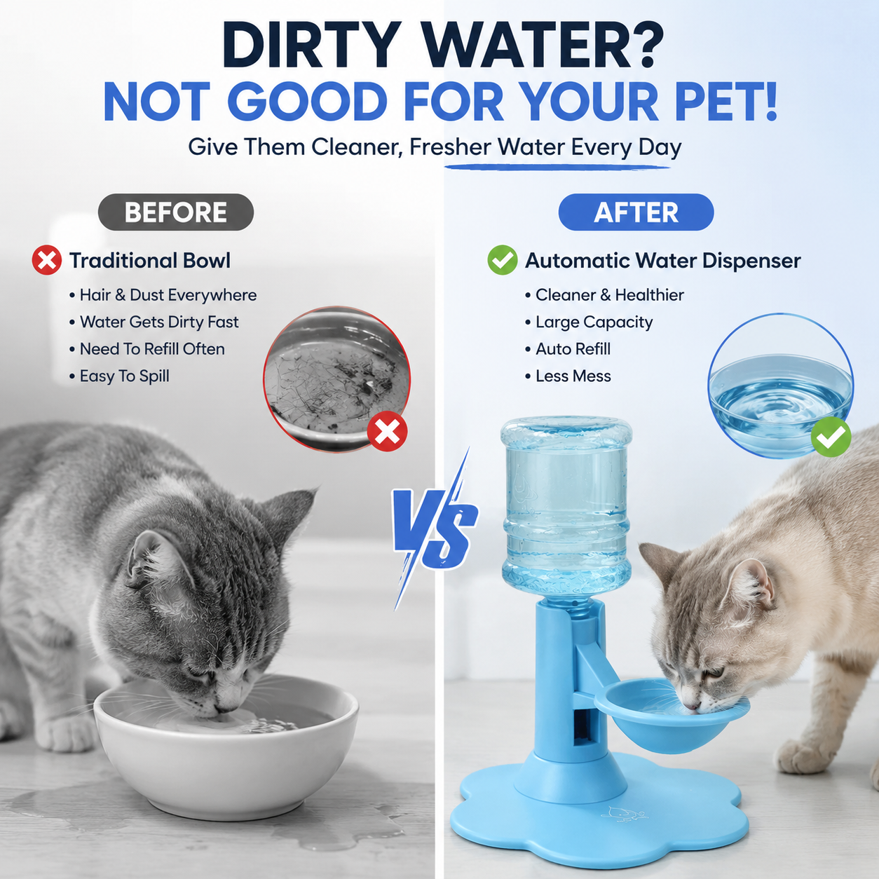 💗50% OFF — Elevated Automatic Pet Waterer for Cats & Small Dogs