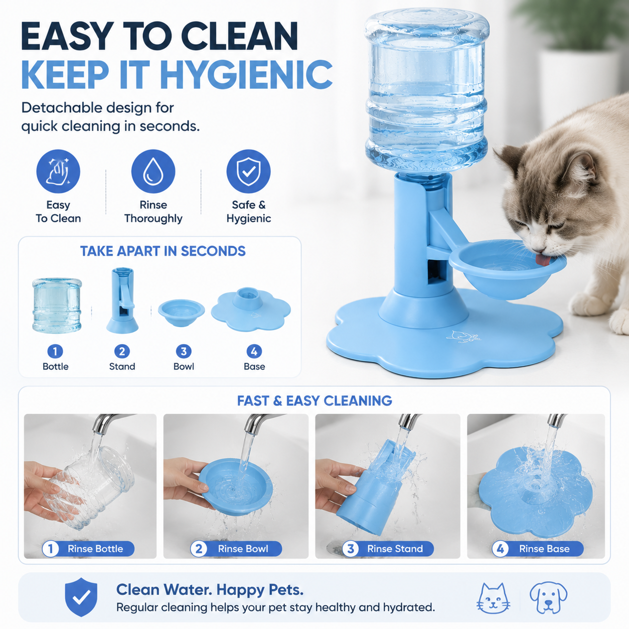💗50% OFF — Elevated Automatic Pet Waterer for Cats & Small Dogs