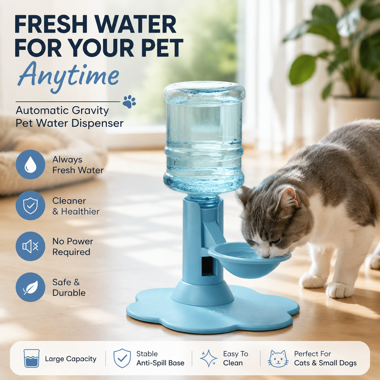 💗50% OFF — Elevated Automatic Pet Waterer for Cats & Small Dogs