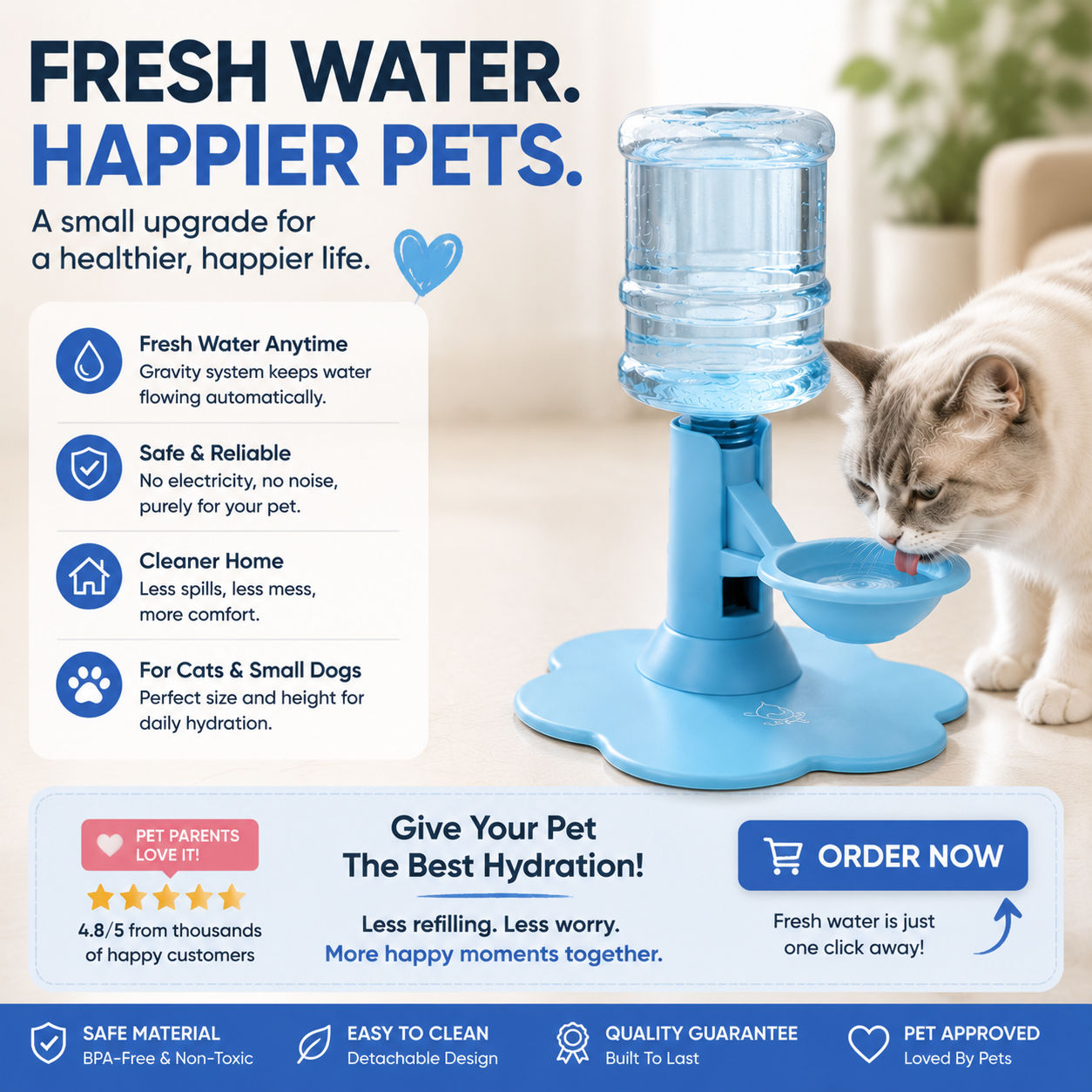 💗50% OFF — Elevated Automatic Pet Waterer for Cats & Small Dogs
