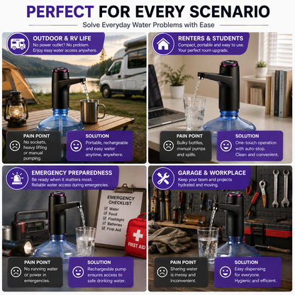 🔥 Limited-Time 50% OFF: Smart Rechargeable Water Pump – 600ml Auto-Stop, Continuous Flow & Long Battery Life-1