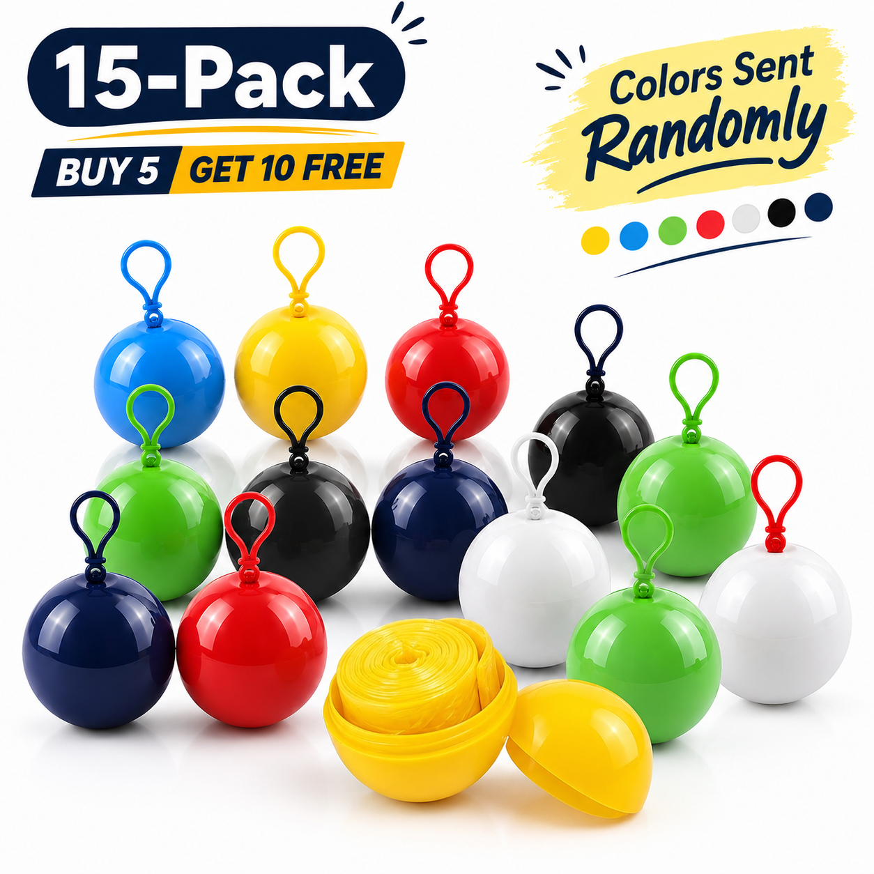 🎁Buy 1, Get 2 FREE – Always-Ready Portable Rain Poncho | Compact, Reusable & Clip-On