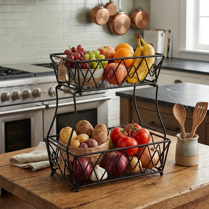 Modern Dual-Tier Multi-Purpose Storage Rack