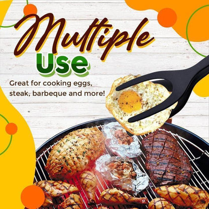 🔥🔥🔥50% OFF -Silicone 2-in-1 Grip and Flip Kitchen Tongs – Heat Resistant & Scratch Free