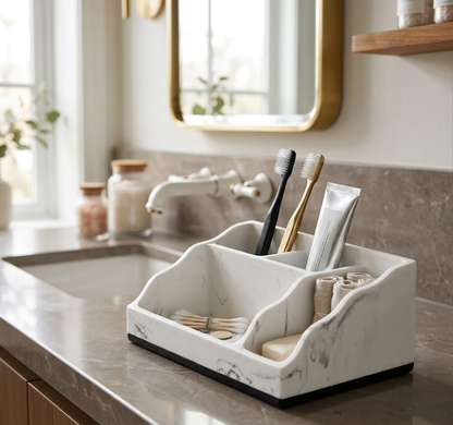 Modern Resin Bathroom Organizer Set
