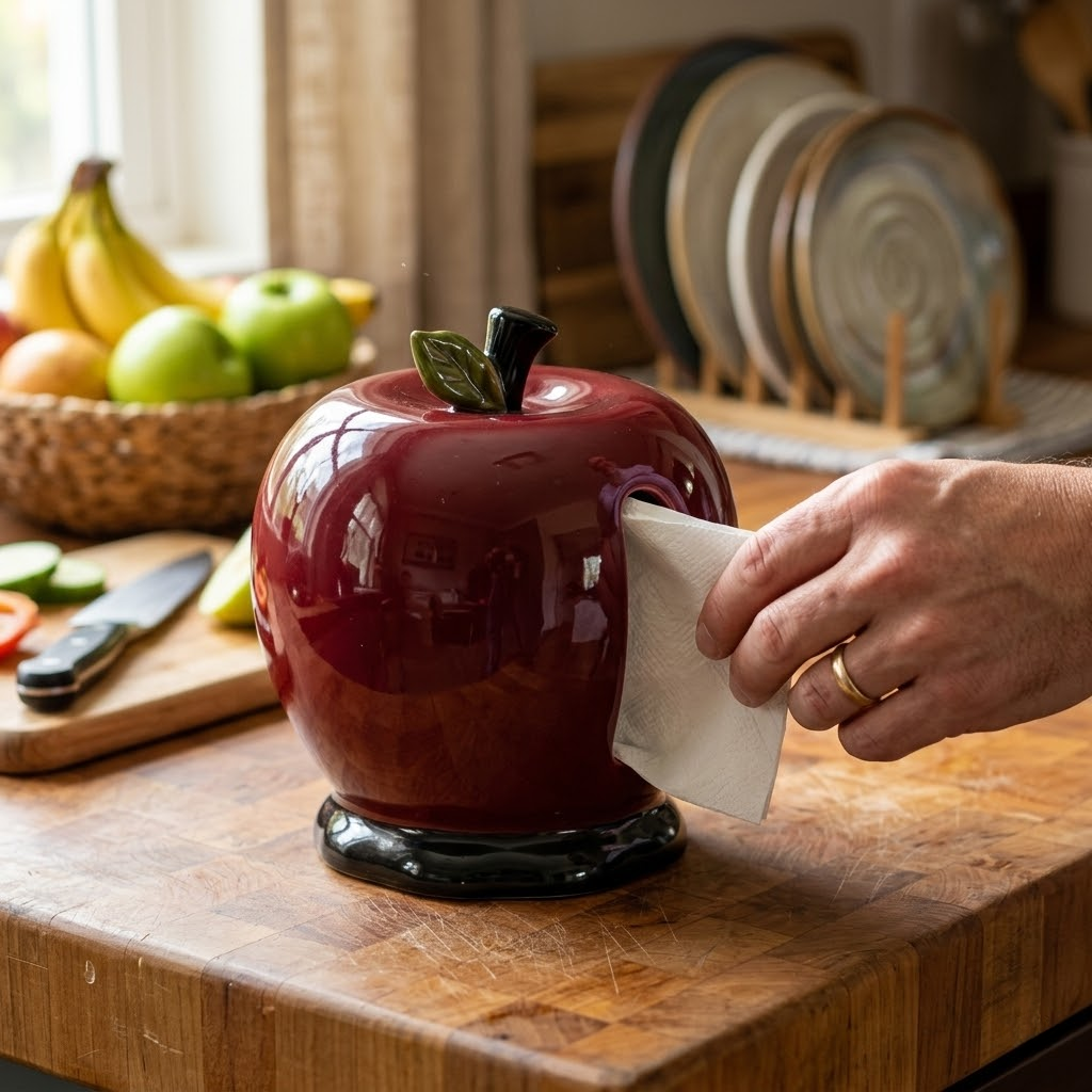 Creative ceramic apple tissue box holder